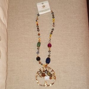 Tree of life necklace multi color